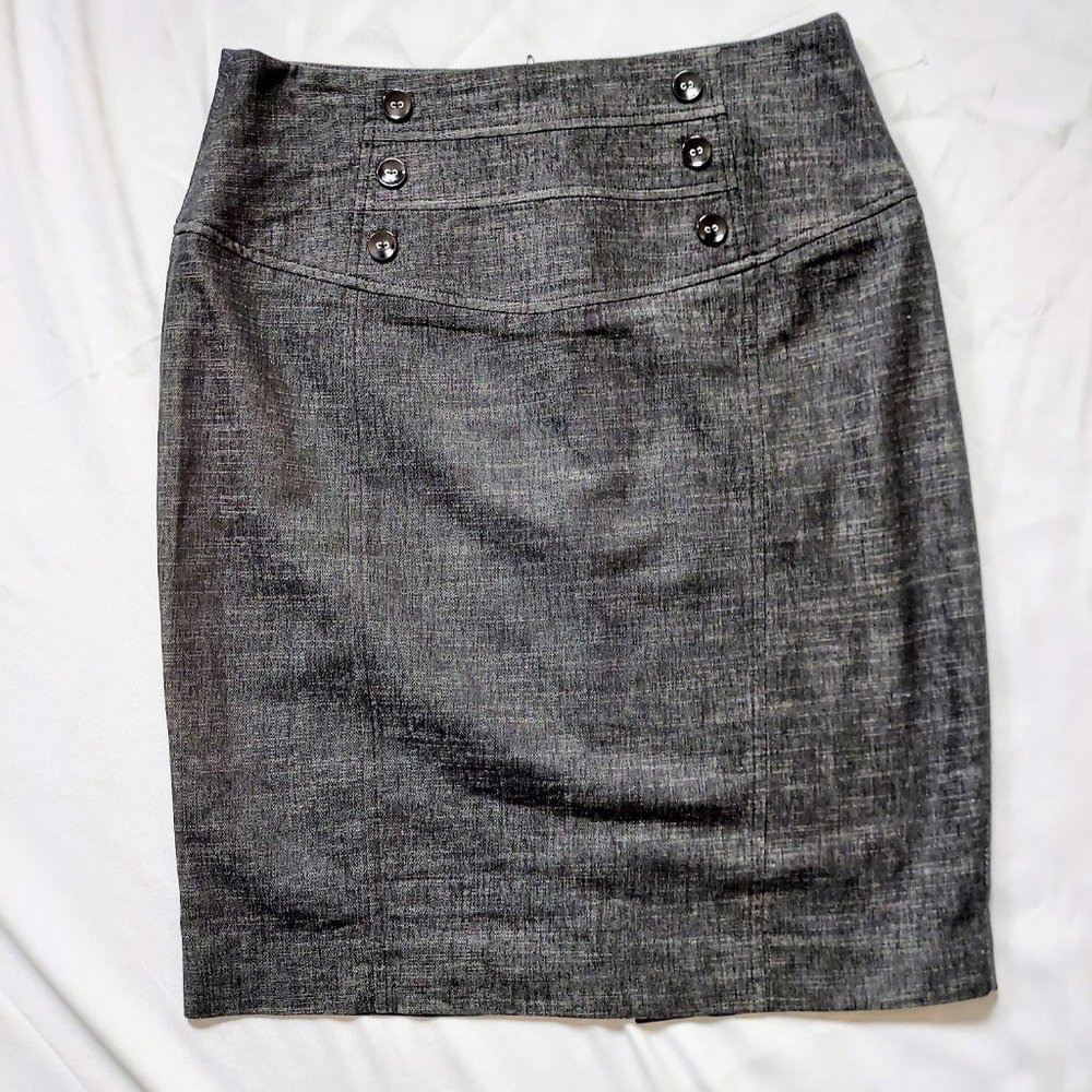 IZ Byer California Button Accent Pencil Skirt Gray Size 11